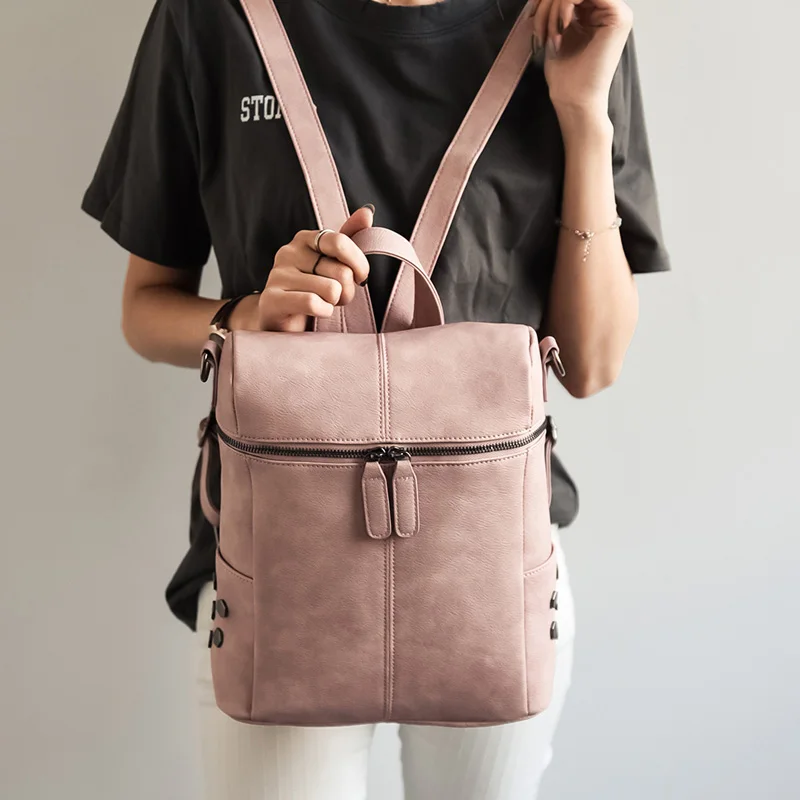 Ru Backpack High Quality Women PU Leather Backpacks School Bags for  Teenager Girls Fashion Backpack Handbags - China Ladies Backpack Bag and PU  Women Backpack price