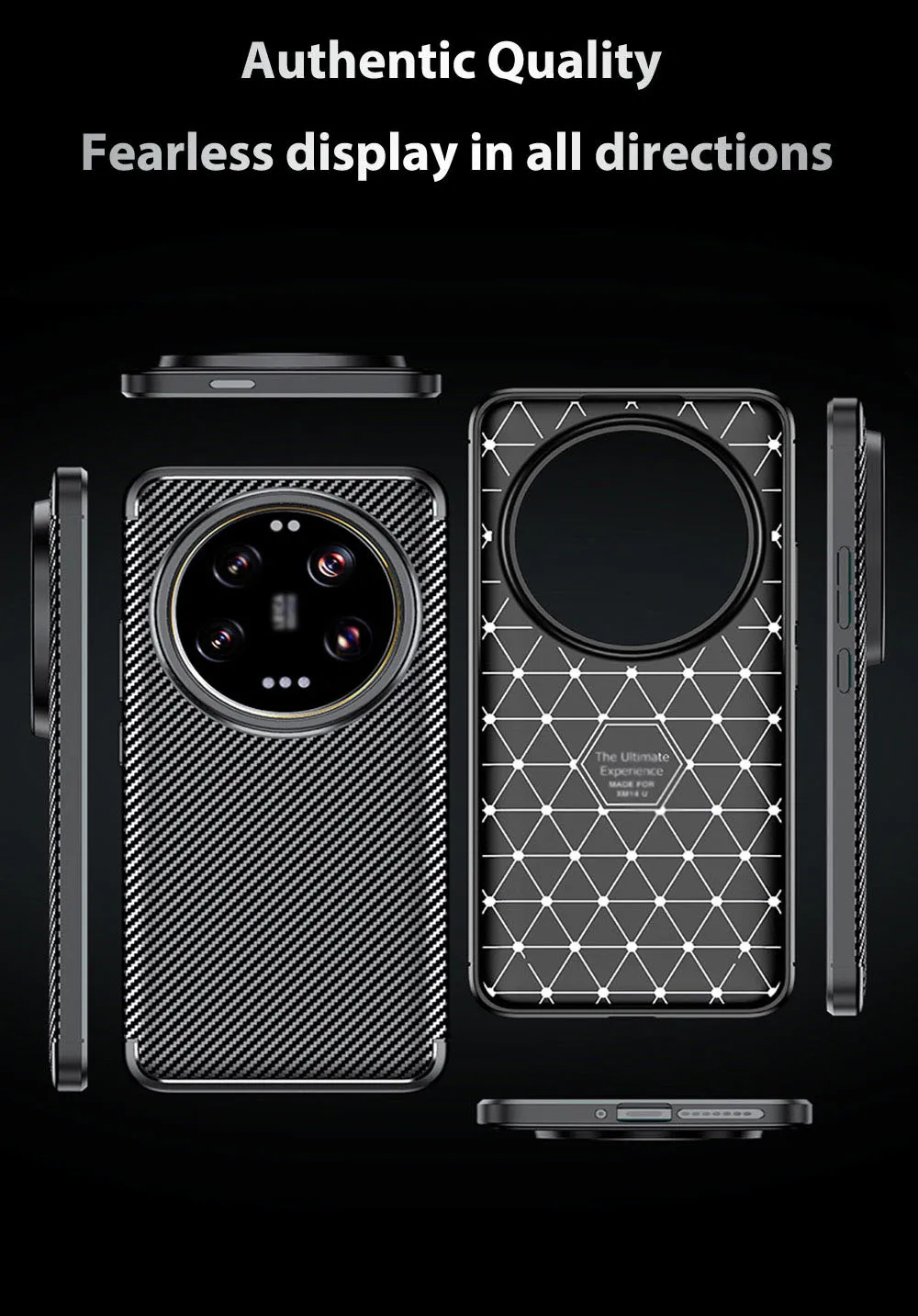 product soft case for xiaomi 14 pro ultra carbon fiber texture phone simple  drop resistant anti fingerprint wls86 wlons-11