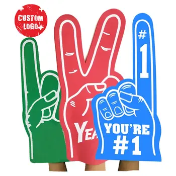 Wholesale Custom Logo Printed EVA Foam Finger No Minimum Cheering Hand High Quality Number One Sport Fans Custom Big Foam Finger