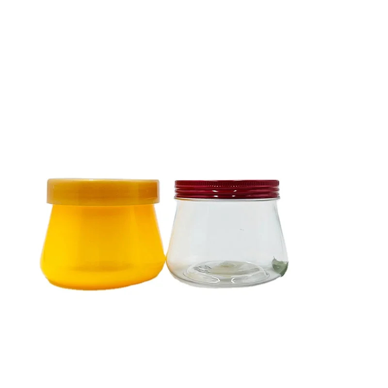 Cream Jar 140g Bowl Shape Plastic PET Cream Jar Body Scrub Jar With Aluminum Cap Plastic Screw Cap