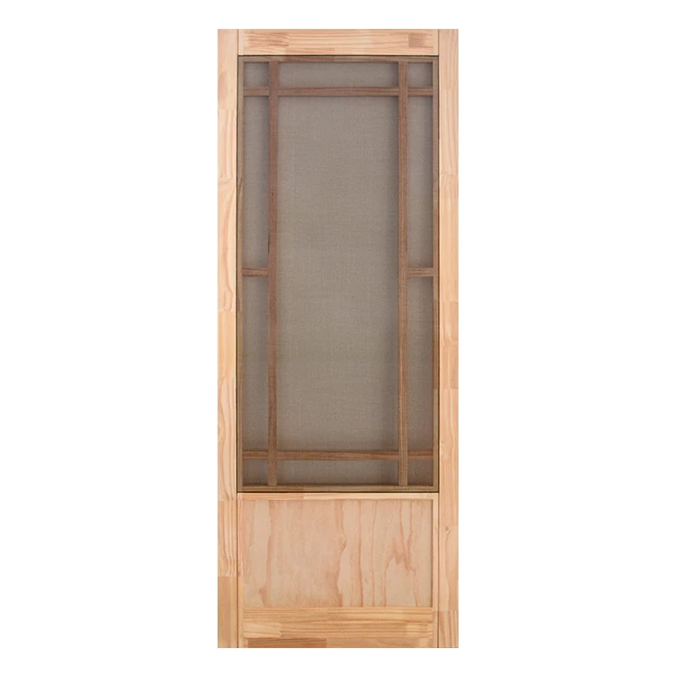 Wooden Mosquito Net Door Solid Pine Screen Door for Entrance