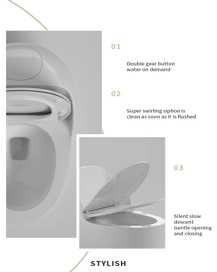 High end round shape modern hotel bathroom wc commode siphon flushing one piece ceramic toilet bowl supplier