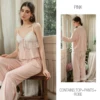 Canotta+pantaloni+vestaglia rosa