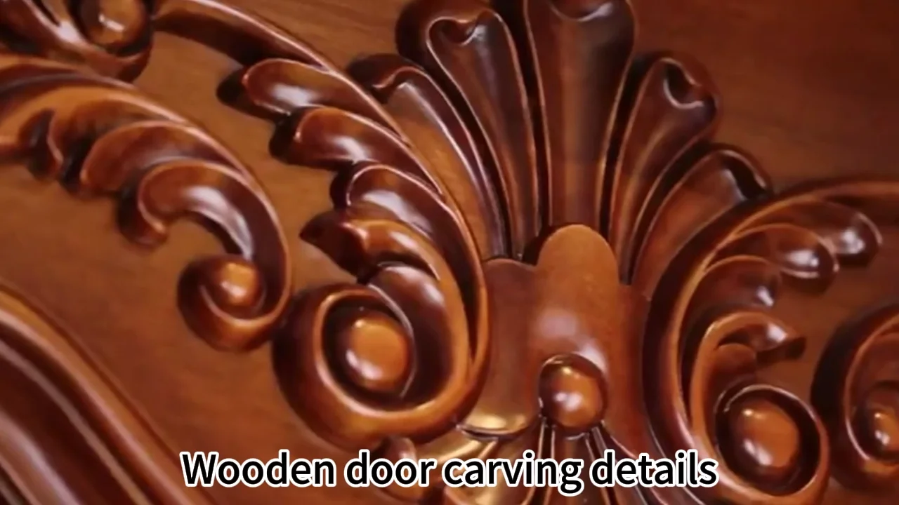 Oak Luxury Villa Main Entrance Front Door Retro Phoenix Carved