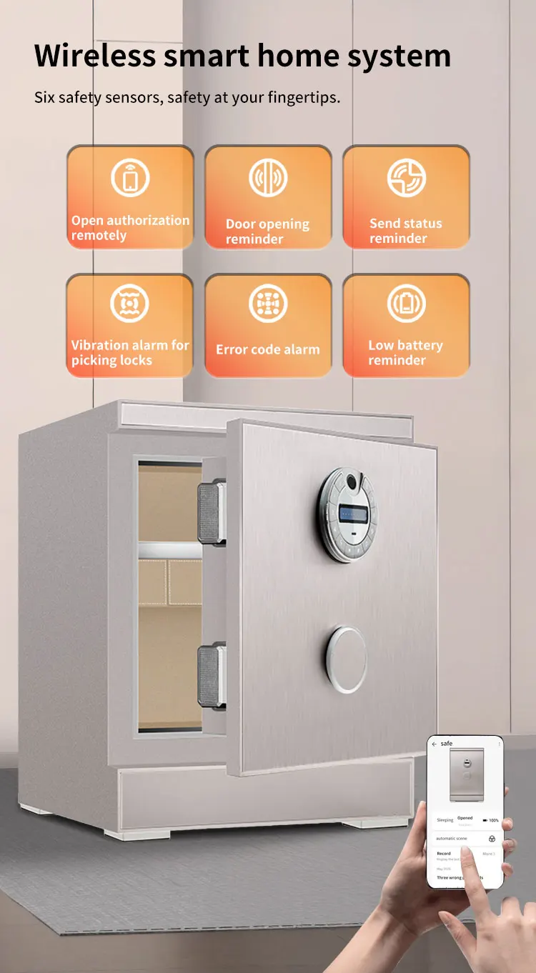 CEQSAFE All Steel Anti-Theft TUYA APP WIFI Safe with Fingerprint Password Home Safe Box factory