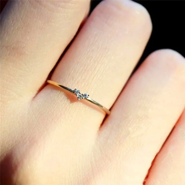 Minimalist Pearl Ring Simple 14K Gold Plating Graduation Dainty Stacking Ring