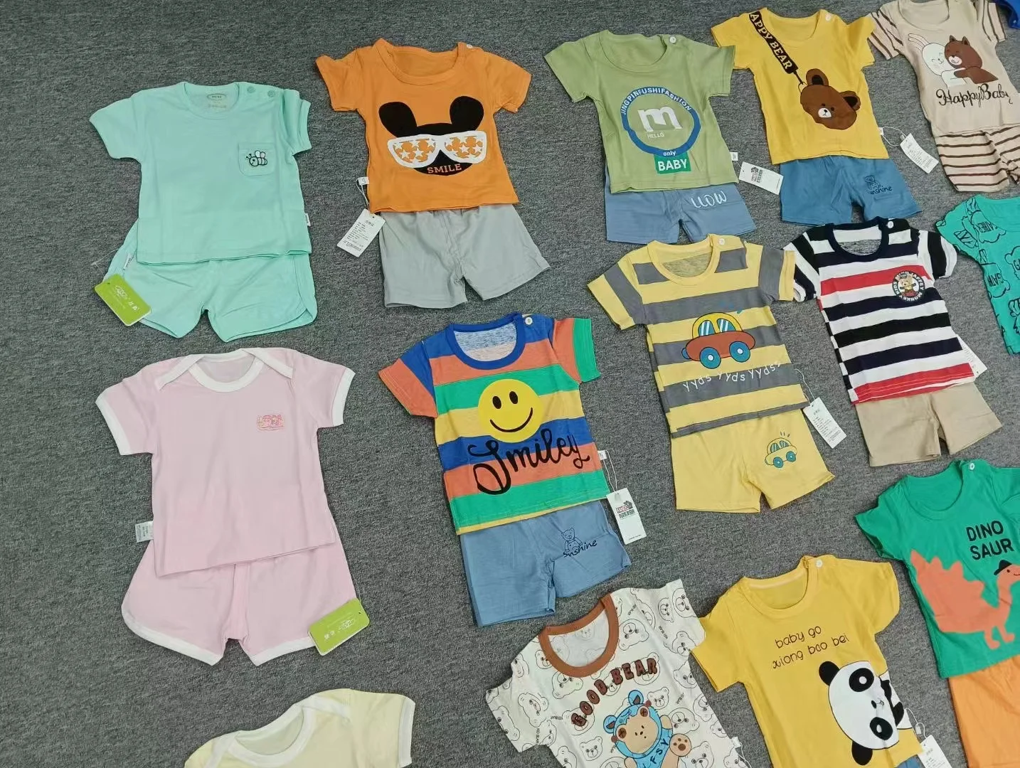 Kids Toddler Cheap GuangZhou Online Wholesale Shopping China Clearance Sale  Casual Outfit Shirt 2Pcs Shorts Summer Clothing Set