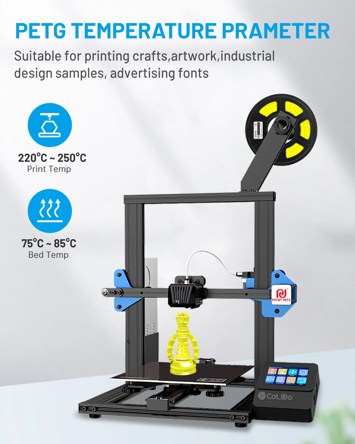CoLiDo Überseelager Direktversand PETG-Filament für 3D-Drucker Hochfestes 1,75 mm PETG-Filament Klares Filament Gelbes Filament_voghion.com
