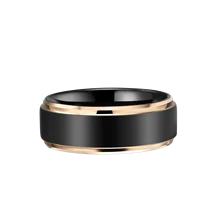 In Stock Tungsten Rings European Style Rose Gold Black Tungsten Men Rings Fashion Rings Jewelry Wedding Ring for Men