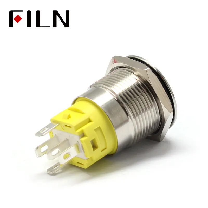 Waterproof IP67 Metal LED Warning Indicator Light Signal Lamp Pilot  Push Button Switch Wire 3V 5V 12V 220v Latching Momentary