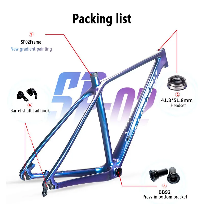 Toseek Full Carbon Bicycle Frame Mountain Bike Carbon Mtb Frame 26 ...