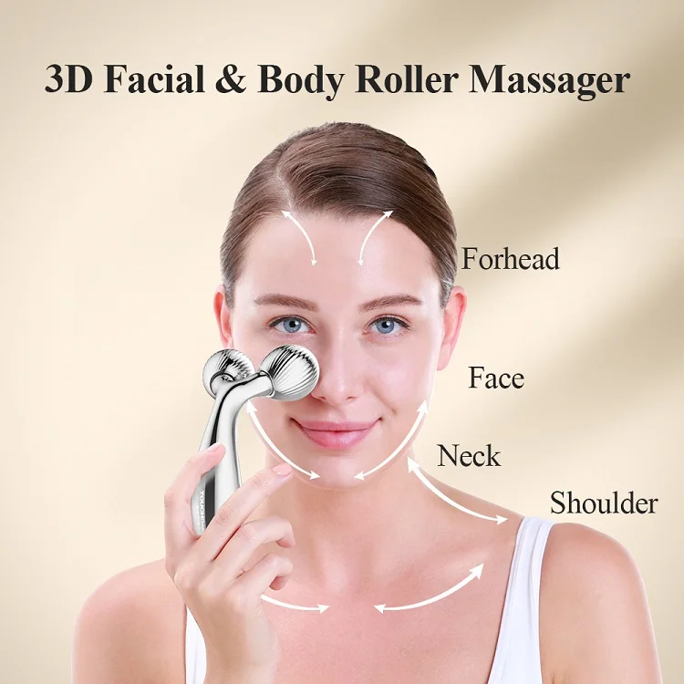 TOUCHBeauty Golden Bar Manual Face Slimming Roller Handheld V Shaped Skin Lifting Massager V Facial Contour