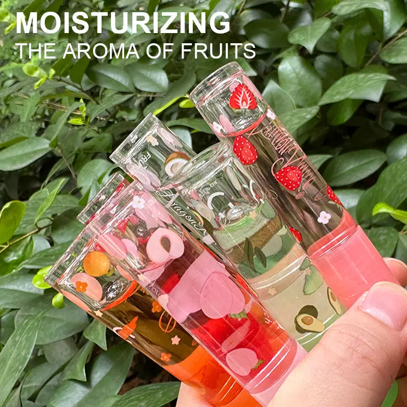 Random 6 Color  Roll-On Fruit Oil Moisturizing Mirror Transparent Lip Oil Long Lasting Hydrating Cosmetics Lip Balm Lip Gloss