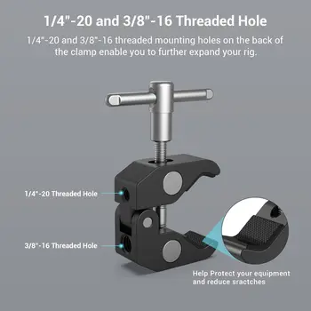 For SMALLRIG KBUM2730 5.8 Inches Adjustable Magic Arm Super Clamp 1/4\" 3/8\" Thread for LCD Monitors/LED Lights Camera detail image
