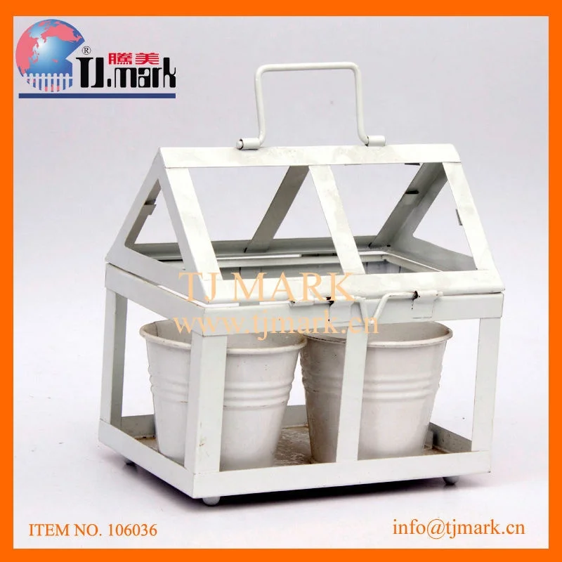 Мини садовые горшки, зеленый дом с 2 горшками, горшок для растений с Белым домом