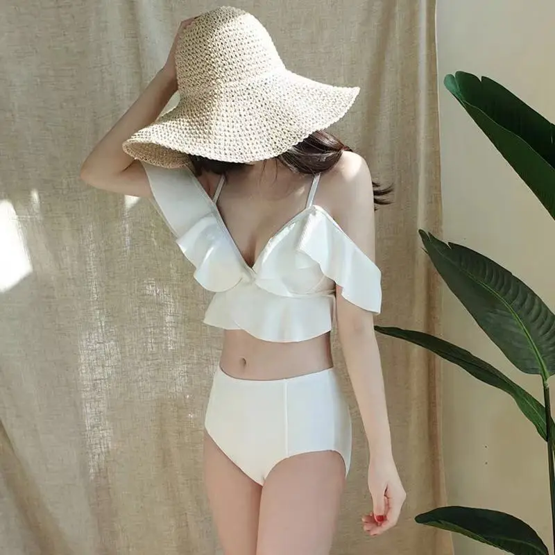2023 High Waist  New Solid Color Bikini Women Swimsuit
