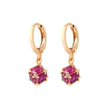 97336 xuping free shipping new design synthetic CZ jewelry red stone gold color fashion women pendant earrings