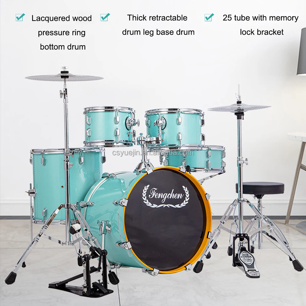 Oem Odm Brand Birch Maple Drum Kit Adult Drum Set 5 Drum 2 3 4 Cymbals
