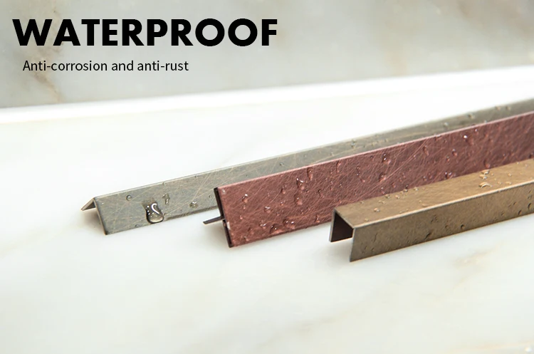 SUCEL Antique Copper Red Bronze Color Brass Tile Trim Hairline Stainless Steel U Trim  For Retro Decor.jpg