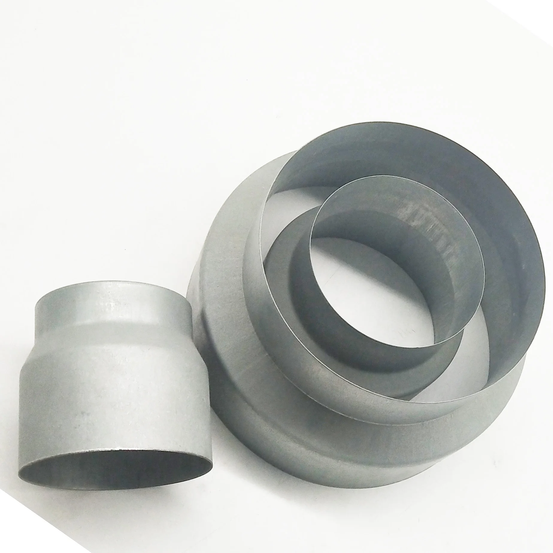 HVAC Duct Reducer and Increaser Connector Galvanized Spiral Duct Fittings for Ventilation
