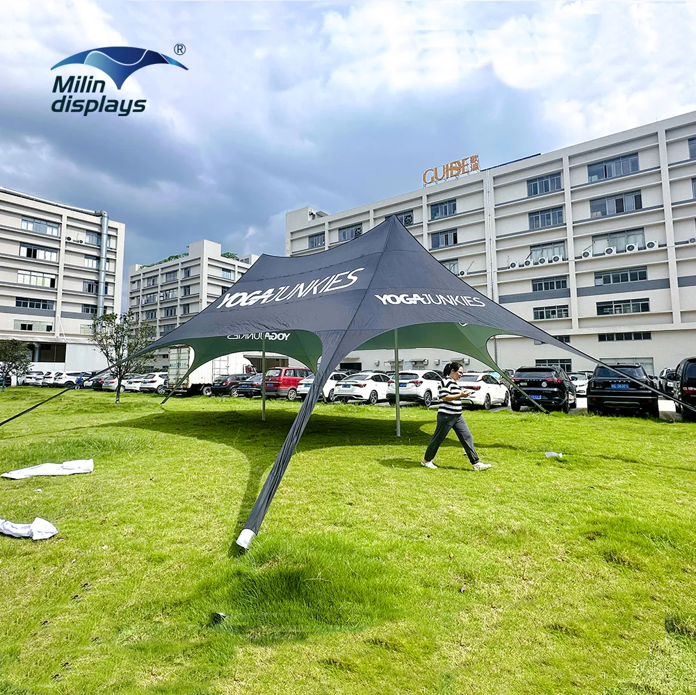 Large Aluminum Pole Outdoor Custom Advertising Sunshade Canopy