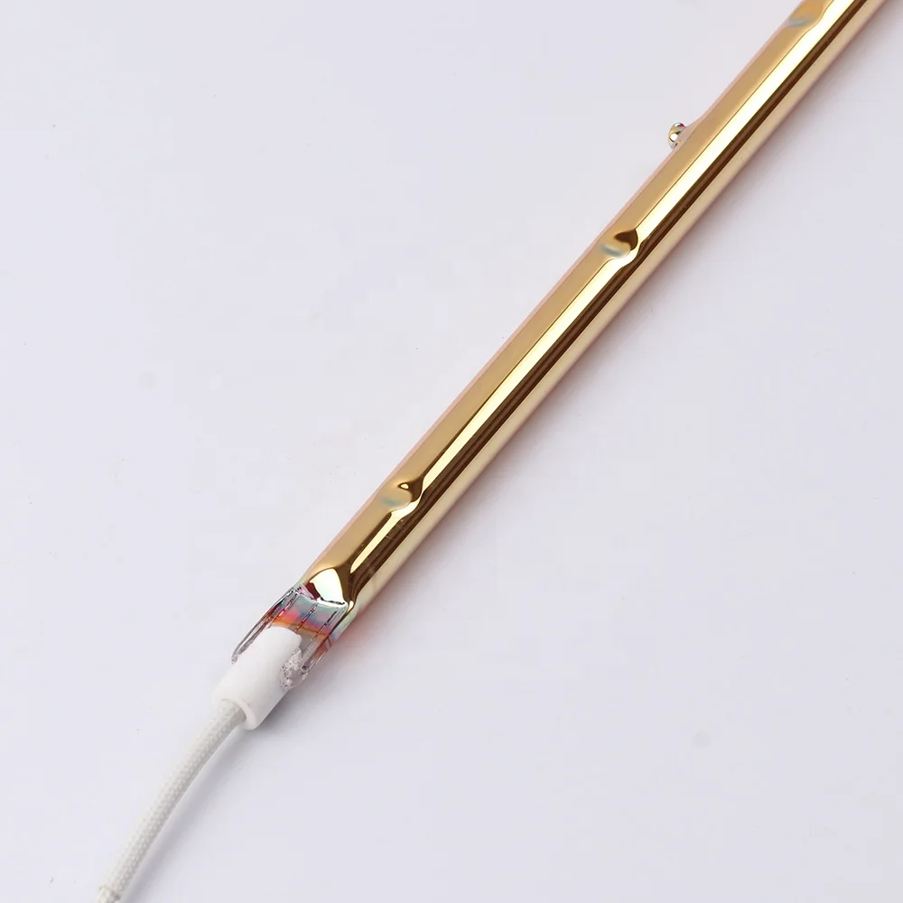 Single Tube Fully Gold Coating Small Ceramic Head 2KW 230V 600MM Heating Infrared Lamp