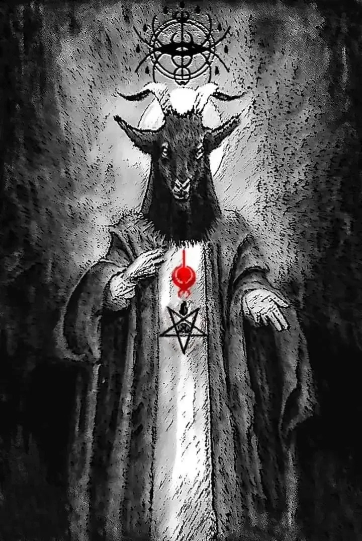 Dark Academia Baphomet Sheep-Headed Demon Canvas Print | Abstract
