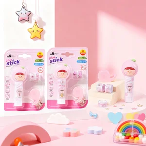 Kawaii White Peach Solid Glue Stick - Adorable Cartoon Stationery for School & Office
