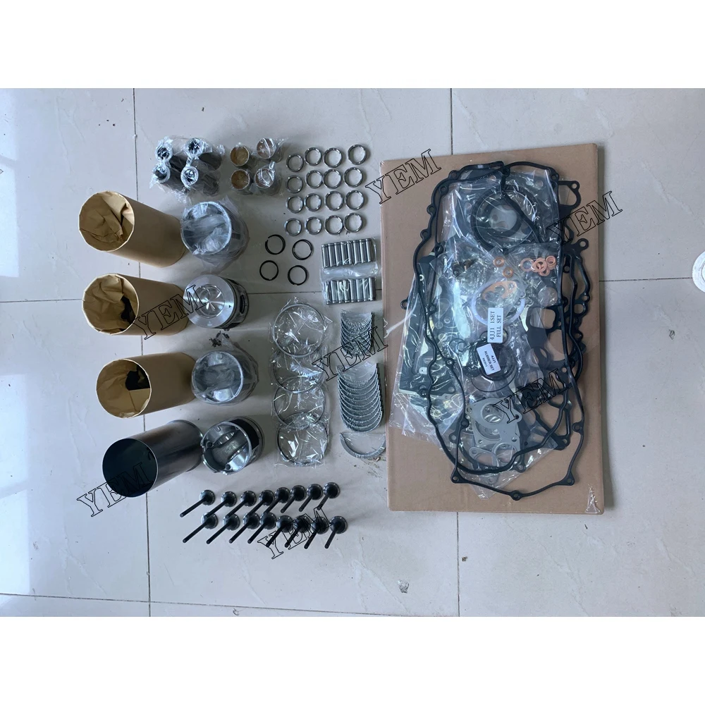 4JJ1 Rebuild Kit With Valves Engine Bearings Cylinder Liner Full Gasket Kit for Isuzu