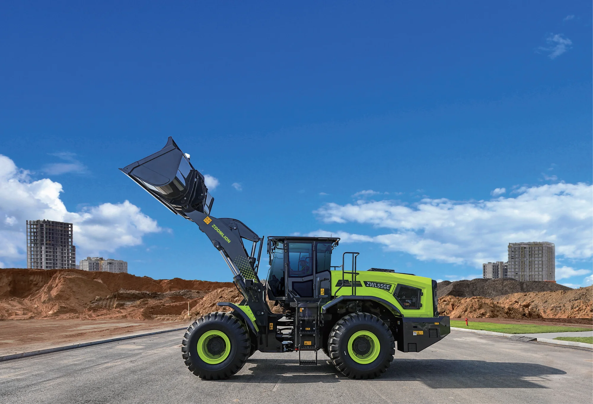 ルミ ZOOMLION ZWL55GE 5 Ton Diesel 4WD Front Wheel Loader with 3.5 m