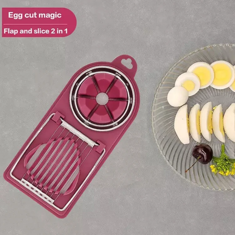 2025 Hot Selling Kitchen Accessories 2 in 1 Egg Slicer Stainless Steel Egg Cutter aperçu 3
