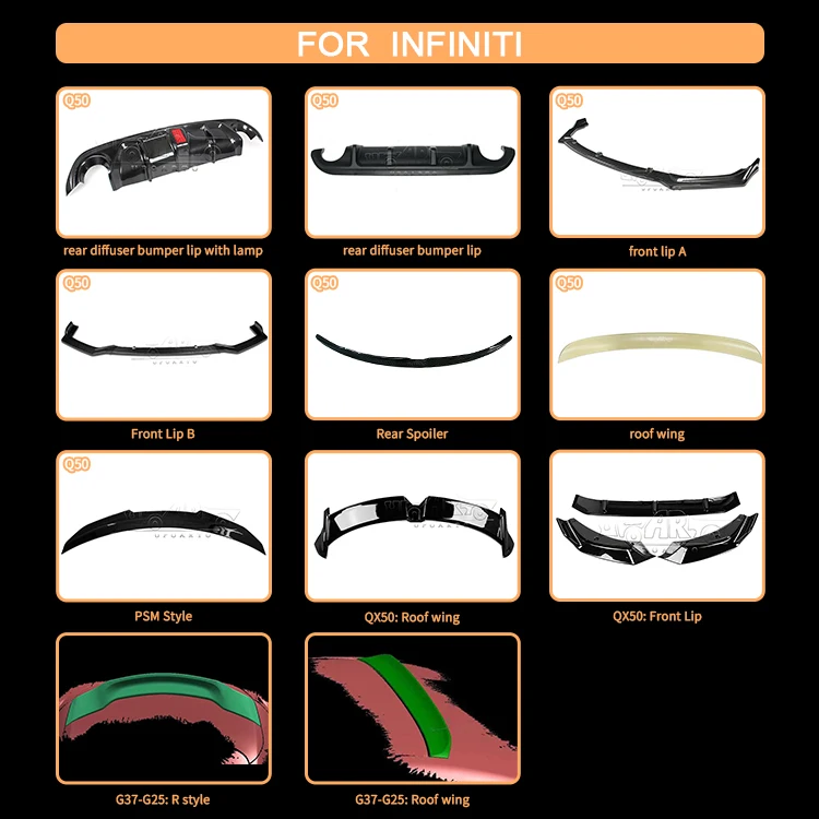 Carbon Fiber R Style Rear Trunk Coupe Wing Spoiler for Infiniti G37 G25 4 Door Sedan 2007 2008 2009 2010 2011 2012 2013-2015