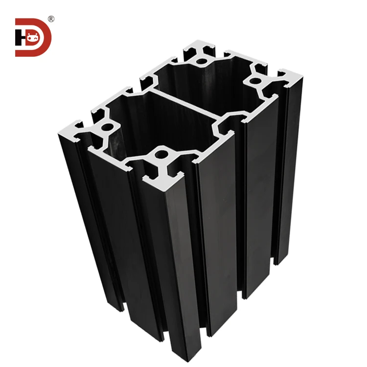 product 80120 black extruded aluminum profile 80  120 square tube frame heavy duty industrial aluminum alloy profile-6