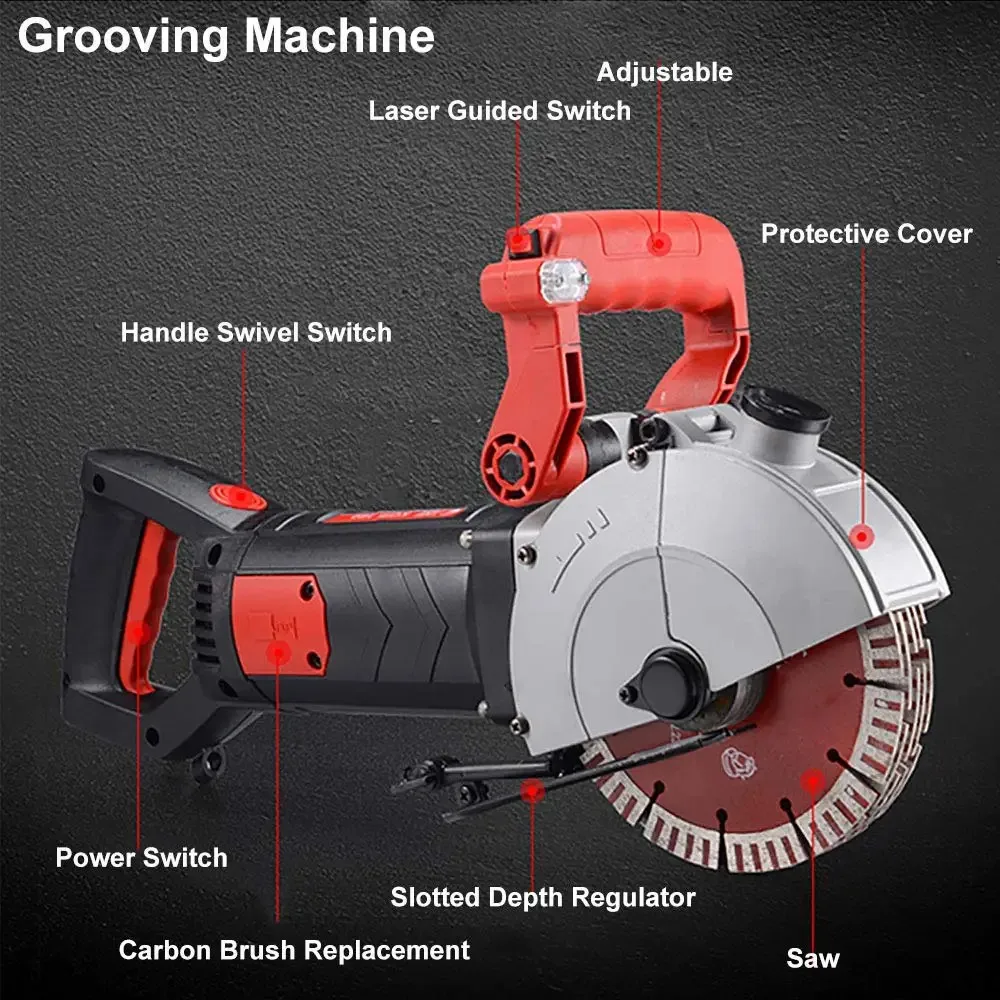 Grooving Machine One Time Molding Dustless Plumbing Installation Grooving Concrete Wall Cutting Machine