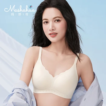 Thin Soft Support Breathable Underwear for Women Seamless Jelly Glue Bra with Lift and Side Support