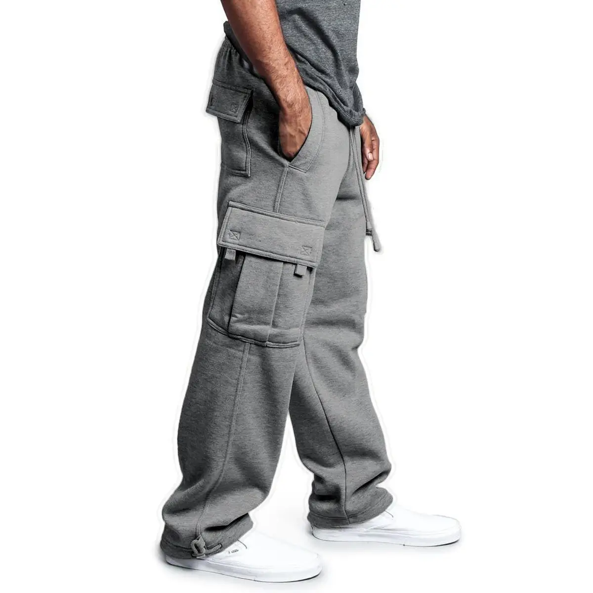 mens sweat cargo pants