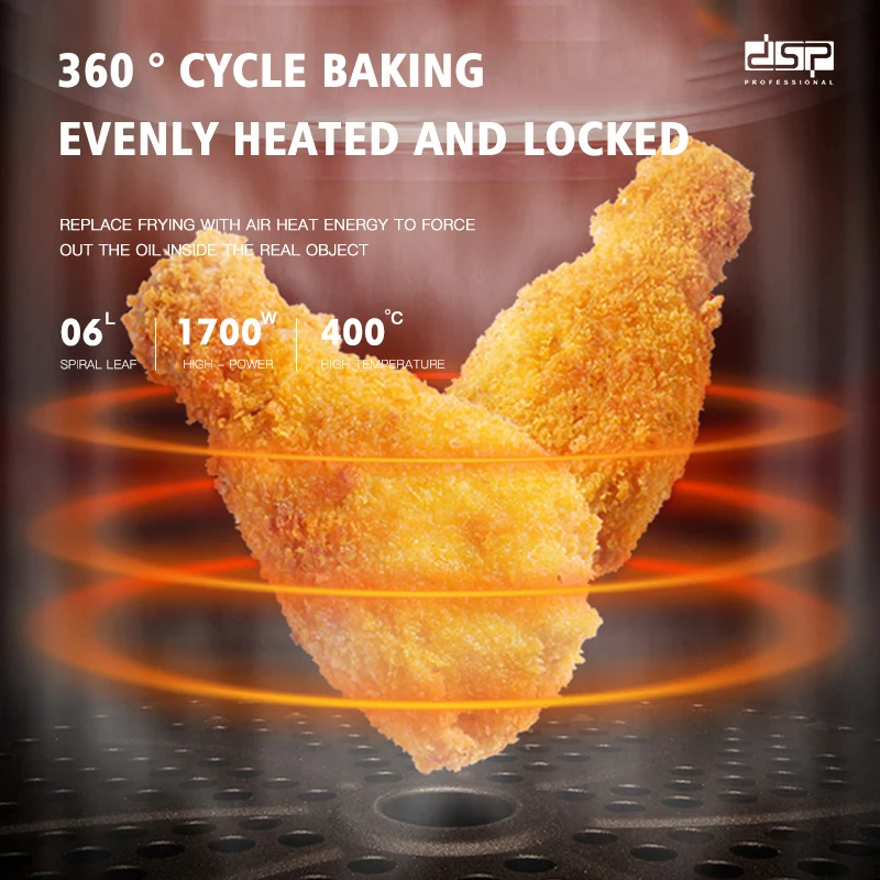 DSP 2022 New Design 8L Digital LCD Display Air Fryer Home Commercial Air Fryer