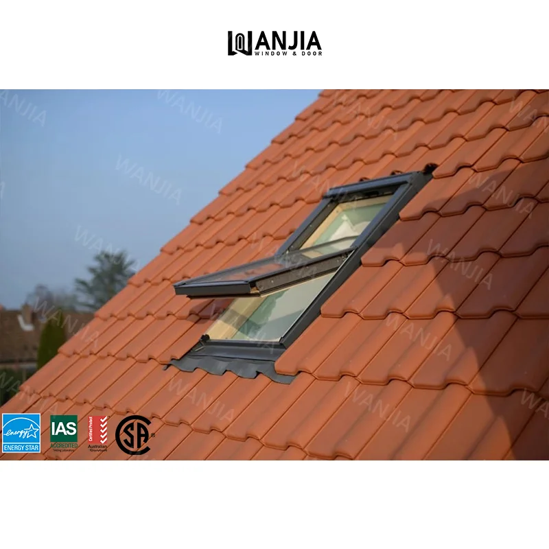WANJIA Factory Direct Customized Glass Window Soundproof Double Glazed Roof Window Waterproof Aluminum Skylight