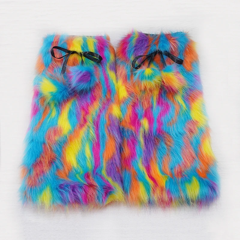 Женские теплые гетры из искусственного меха