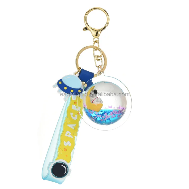 Wholesaler Crystal Custom Floating Souvenir Keyring Globe Shape