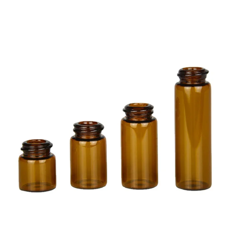 1ml 2ml 3ml 5ml Drams Amber Glass Bottle With Plastic Lid Insert Essential Oil Glass Vials Perfume Sample Test Bottle
