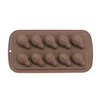 10 Cavity Creative Halloween Mold DIY Ghost Head Biscuit Chocolate Mold Silicone Cookie Candy Mold