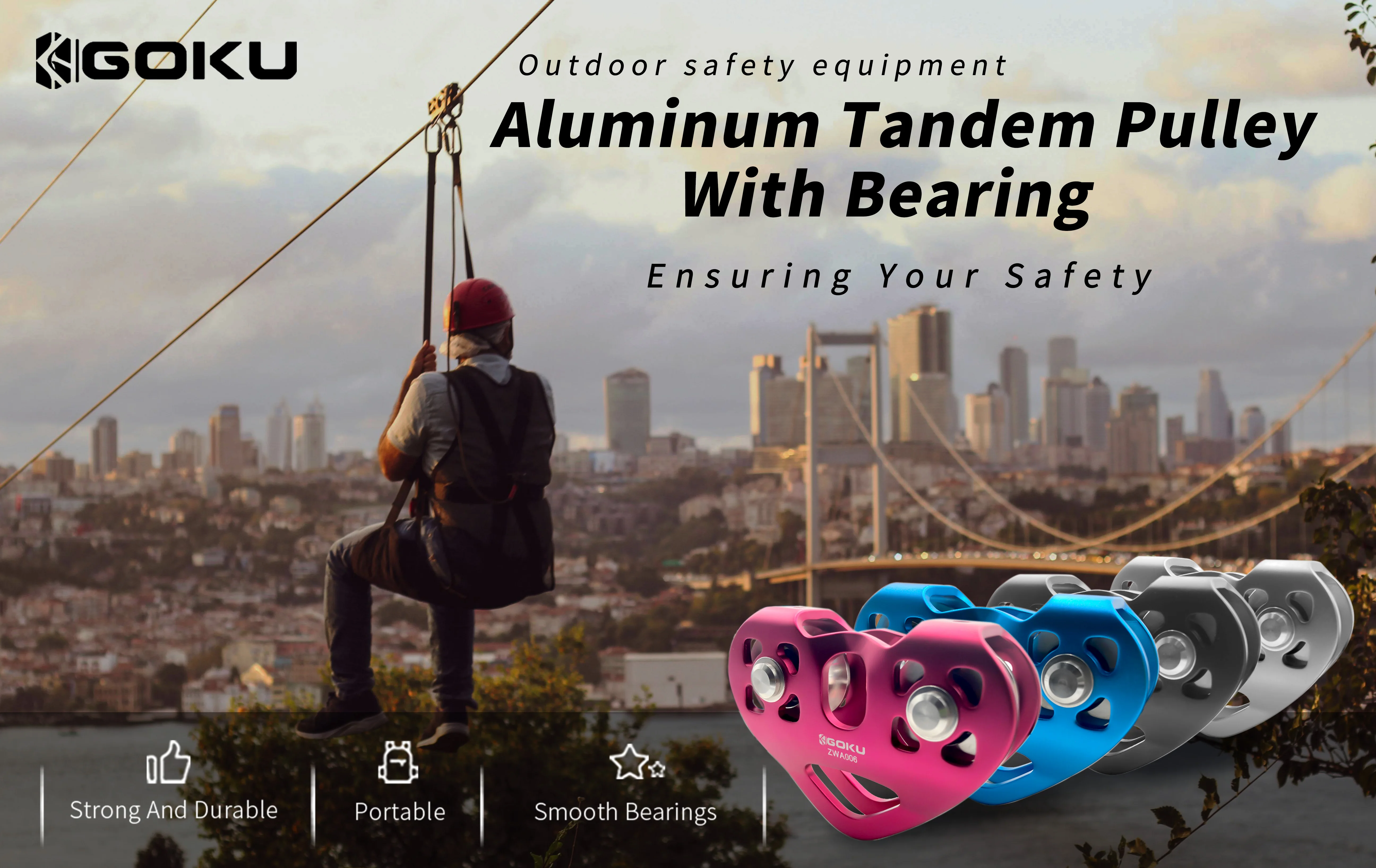 Aluminum Double Pulley Highstrength Alloy Pulley Compact With Sheaves