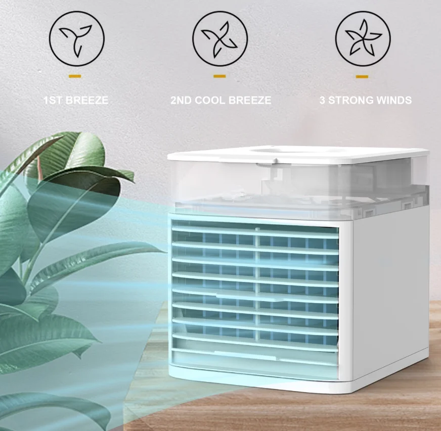 Portable Air Cooler And Purifier With 7 Colors Night Light Usb_voghion.com