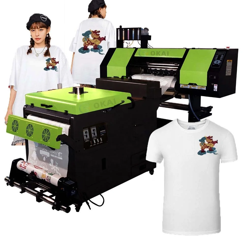 Okai 24inch 60cm Dtf Printer Width Dual Heal Xp600 I3200 4720 Dtg Printer Pet Film Transfer Dtf Printer Machine