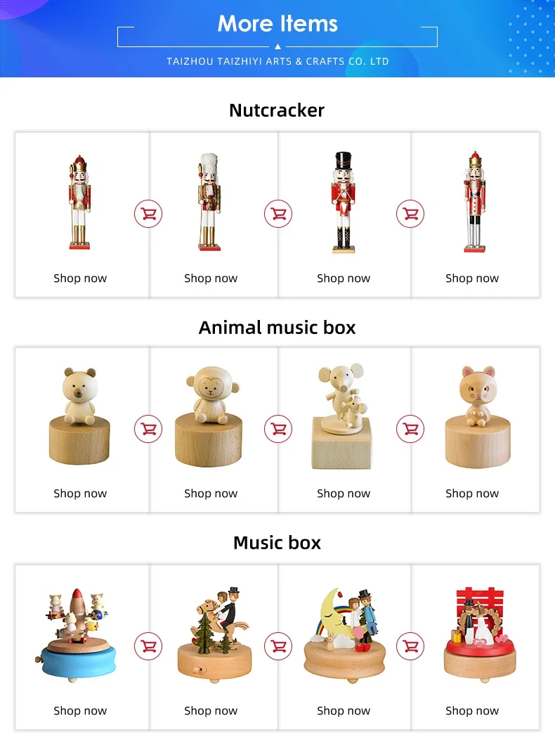 Factory Various World Famous Buildings Beech Music Box Christmas