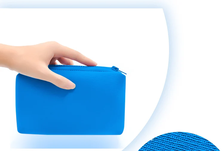 Handbags Custom Zipper Pouch Cosmetic Purse case Neoprene Makeup Bag Travel Organizer Wet Dry Bags manufacture