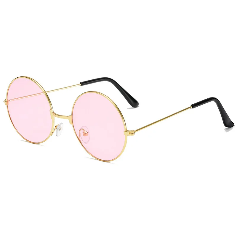 Factory Small Colored Lens Tinted Lens Glasses Retro Style Circle Party Birthday Promotional Gifts Round Sunglasses