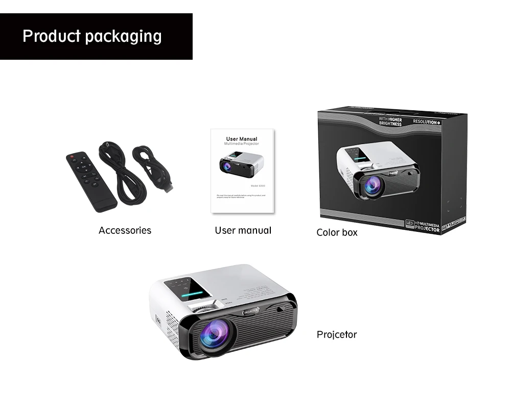 E500/e500h Home Theater Projectors 4k 