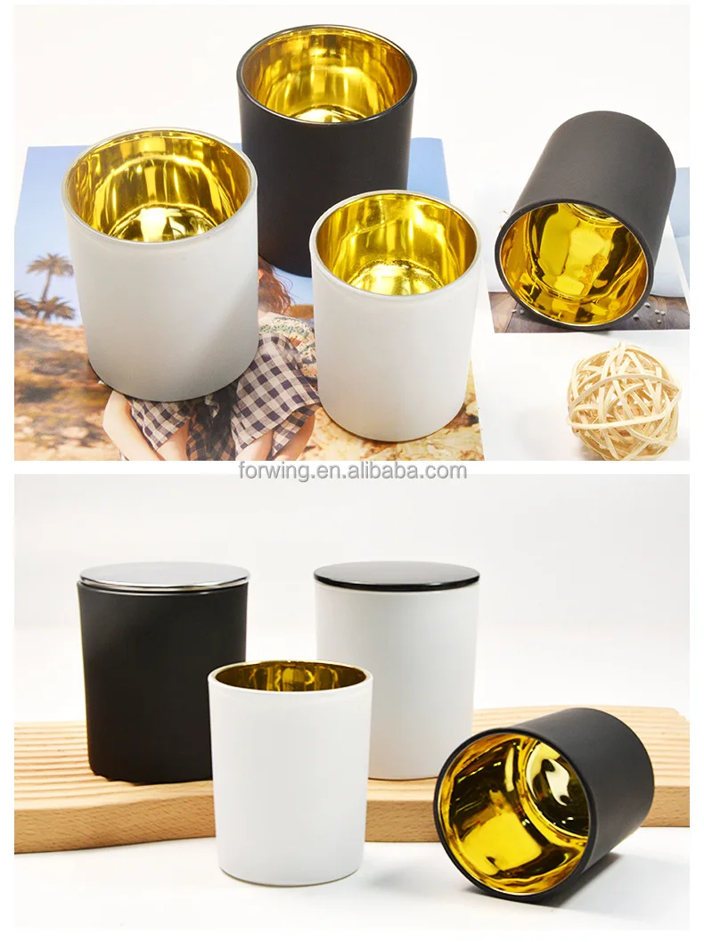 Free Sample Modern Luxury Glass Candle Holder Custom Candle Jar With Metal LidElectroplated Jars Luxury For Candle Making manufacture